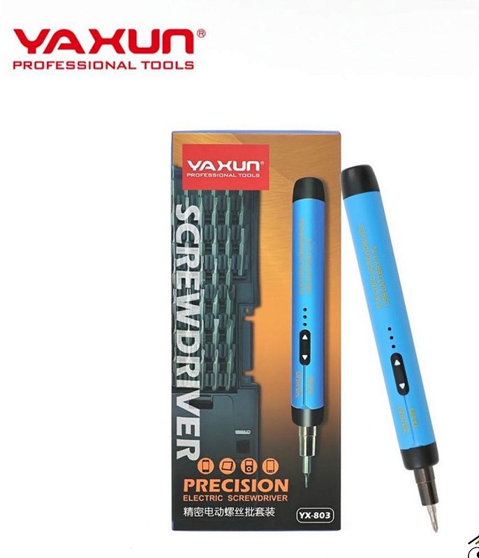Micro Parafusadeira Elétrica Precisão Yaxun YX-803 Com 38 Peças