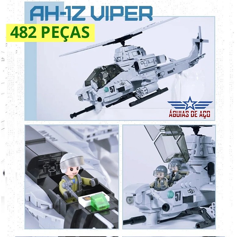 a.h.p.l. キモムシ アスー / ahpl AH-1Z VIPER- Blocos de montar - 482 peças - 42cm - Loja Águias de Aço