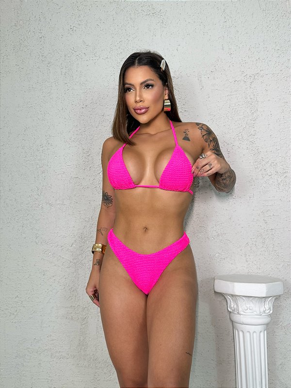 Biquíni Copacabana -Top cortininha / Calcinha asadelta - Mônaco Rosset