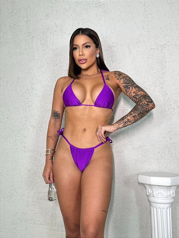 Biquíni Arpoador -Top cortininha / Calcinha cortininha - Trilobal Rosset