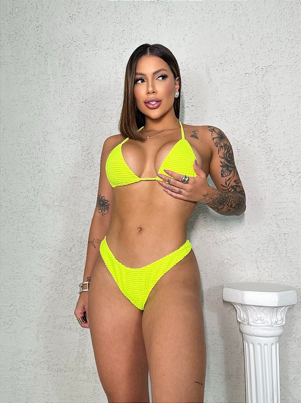 Biquíni Copacabana -Top cortininha / Calcinha asadelta - Mônaco Rosset