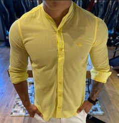 camisa amarela social