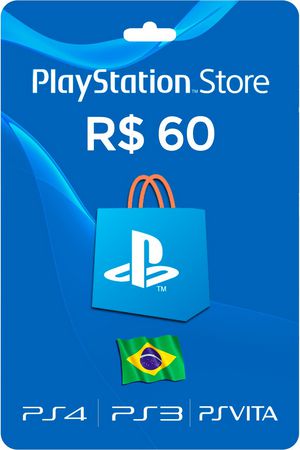 PSN CARD -CARTÃO PSN R$ 60 REAIS PLAYSTATION NETWORK BRASIL - GAGO GAMES