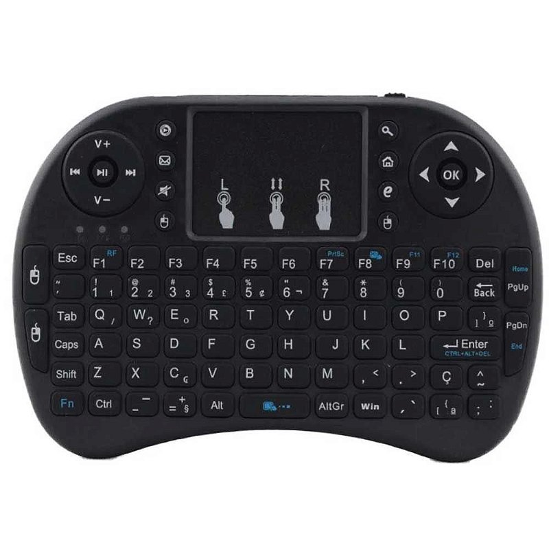 Mini Teclado Wireless Exbom BK BTi com Touchpad Foto DHM Tripés Bolsas Lentes Câmeras