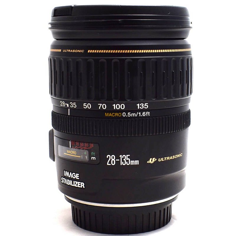 Canon EF 28 – 135 mm f/3.5 – 5.6 ズームレンズ Lente Canon EF 28-135mm F/3.5-5.6 IS USM c/ Parasol Seminova