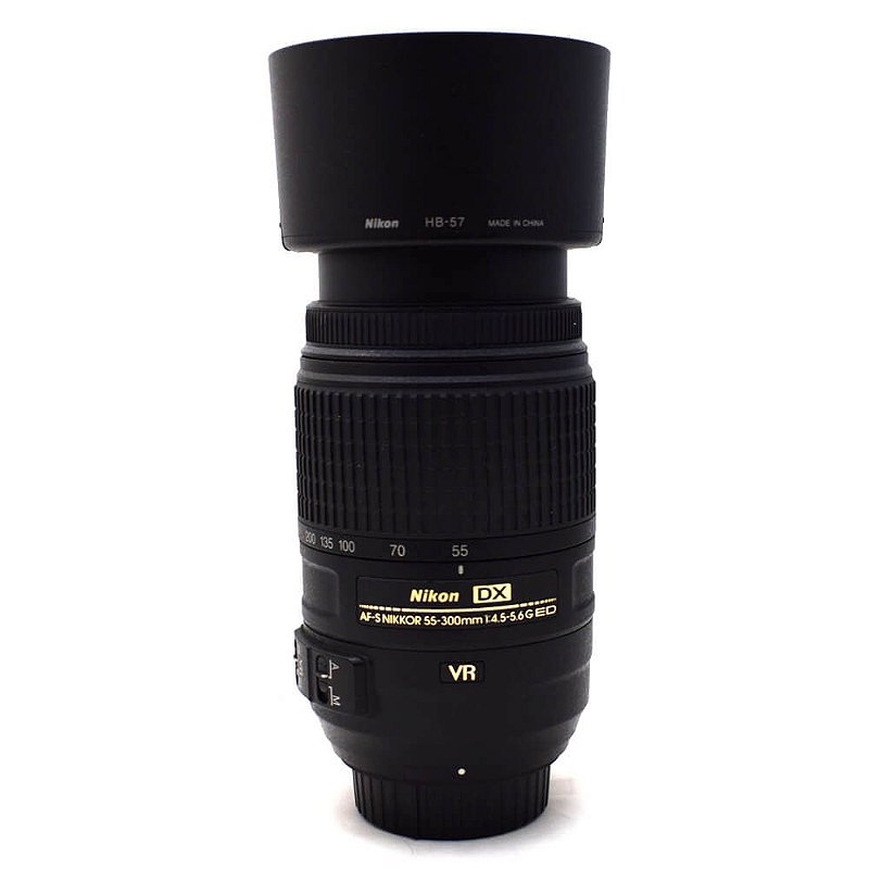 爆買い 英語 Nikon Lente AF-S Parasol com VR ED DX f/4.5-5.6G 55-300mm レンズ(ズーム)
