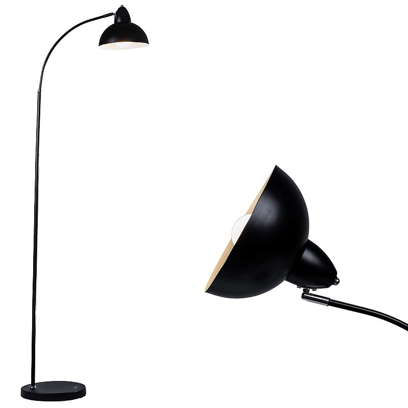 Luminária de Chão TechLed Preta Corpo Fixo com Cúpula Soquete E27 Externa