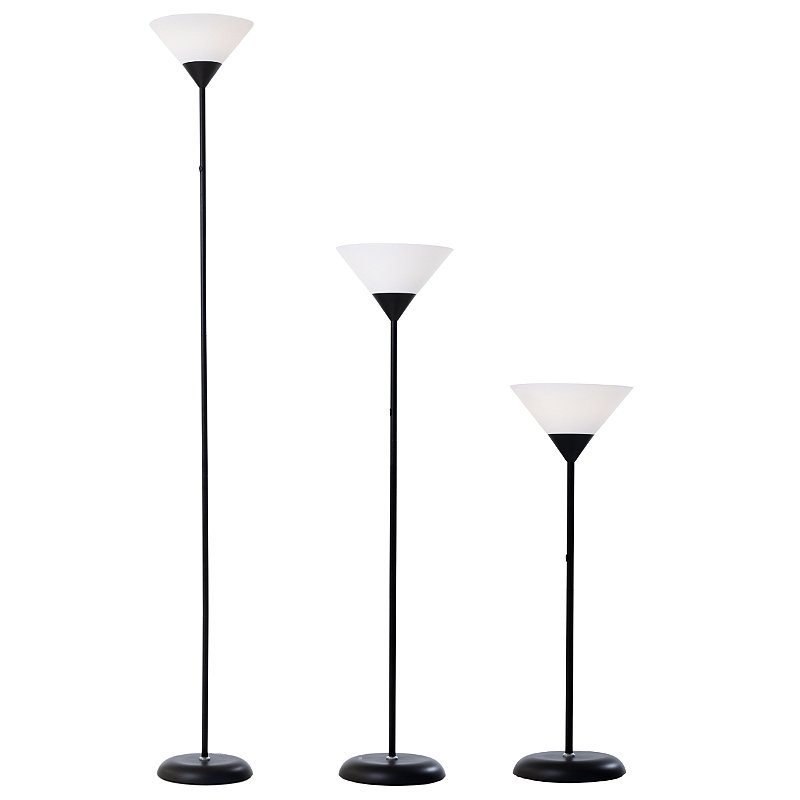 Luminária de Chão Preta Techled E27 com Cúpula Triangular | Pedestal Fixo