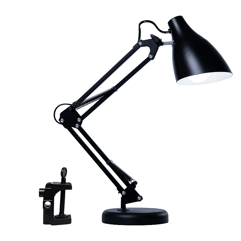 Luminária de Mesa Articulável Preta Techled com Garra | Estudo e Leitura