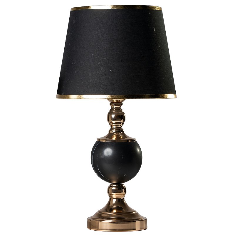 Abajur de Mesa Techled Gold e Preto 49cm com Cúpula Grafite em Cerâmica Bivolt 127/220V para Quarto Casal