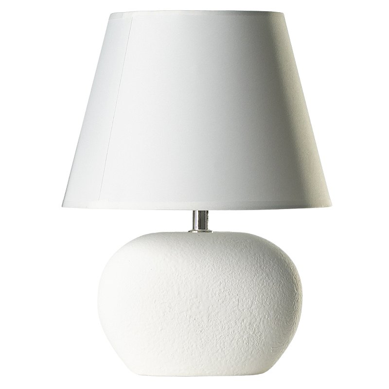 Abajur de Mesa Techled Branco 33,5cm em Cerâmica com Interruptor Bivolt 127/220V para Quarto Casal e Sala