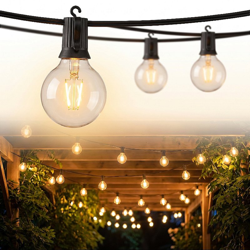 Varal de Luz LED G40 Inquebrável 20m com 35 Lâmpadas | Externo Bivolt | Techled