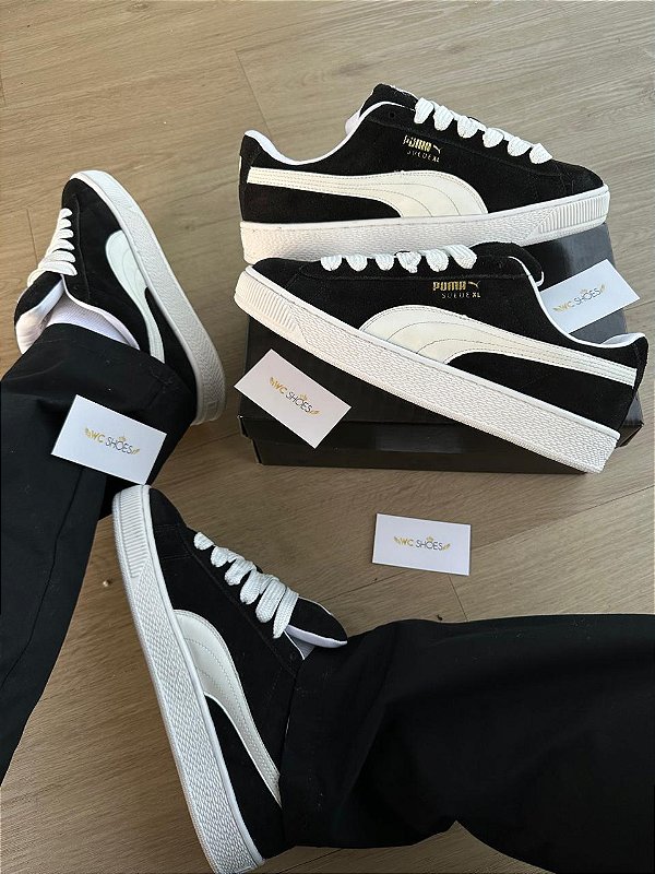 Tenis puma suede feminino preto e branco sales