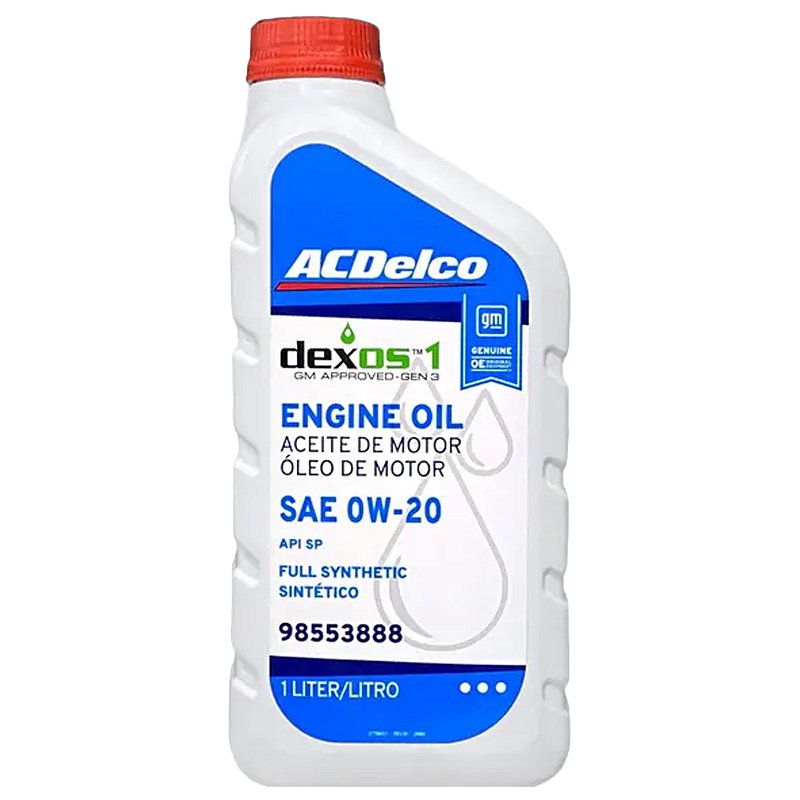 Óleo De Motor Genuíno Gm Chevrole ACDelco Dexos1 0W20 Api SP - 1 Litro ...