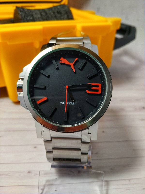 relogio puma prata