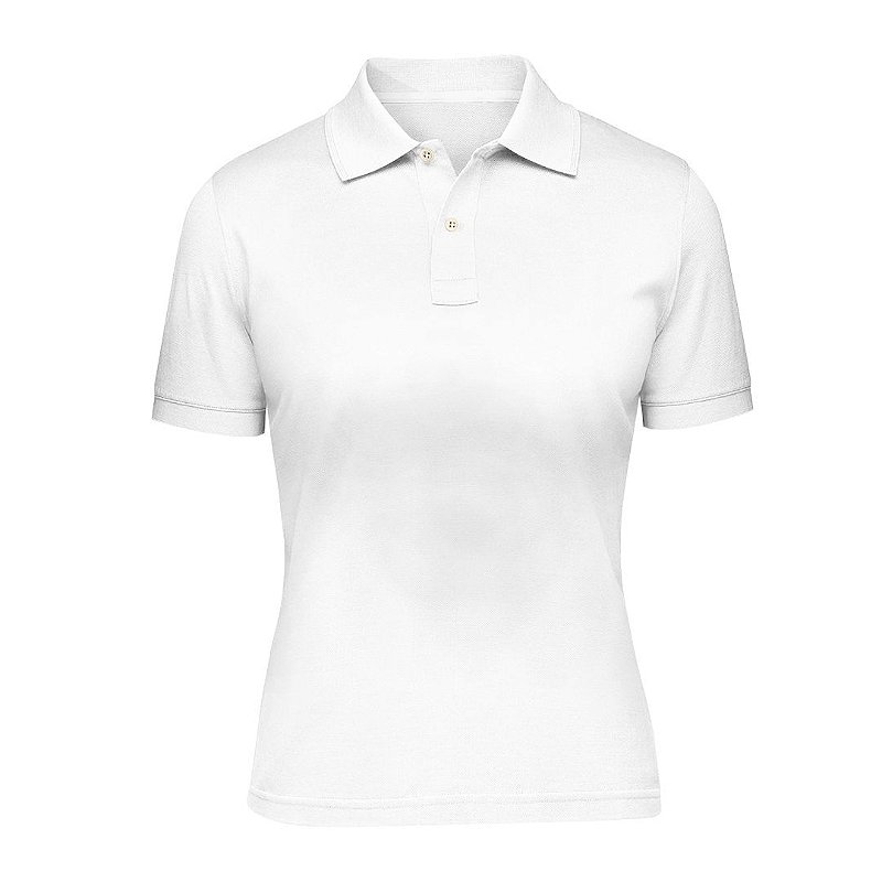 Camiseta Polo Feminina Branca Personalizada Darosaa