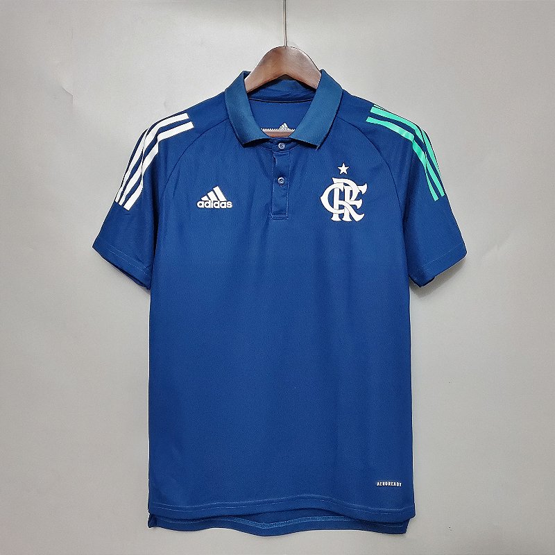 camisa flamengo polo treino azul adidas 2022