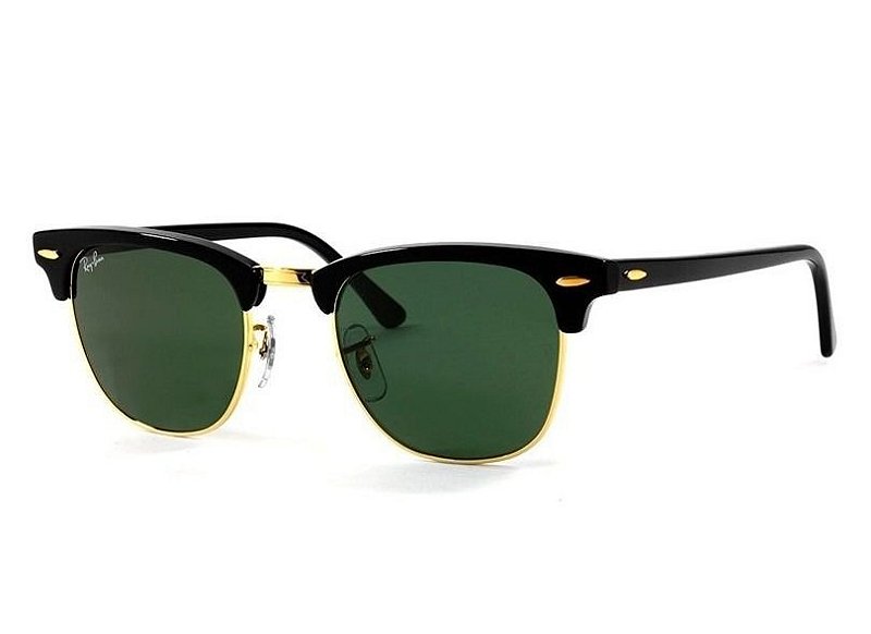 Óculos Ray Ban Clubmaster Preto Lentes Verdes - Óculos de Sol Feminino -  Divini Óculos
