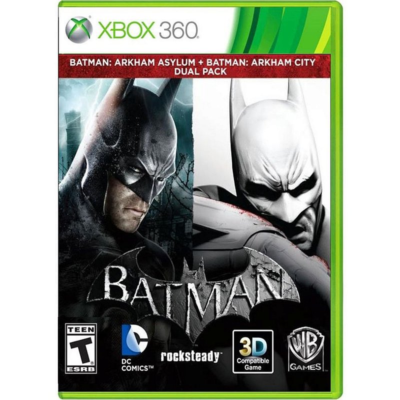 Jogo Batman Arkham Asylum+Batman Arkham City Xbox 360 Usado Meu Game Favorito Jogo Batman Arkham Asylum+Batman Arkham City Xbox 360 Usado Meu Game Favorito