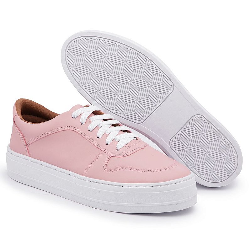 tenis casual feminino rosa claro