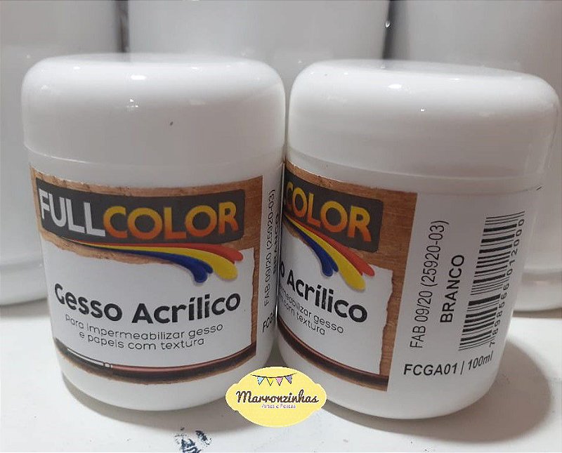 Gesso Acrílico Branco 100ml - Fullcolor - Marronzinhas Artes