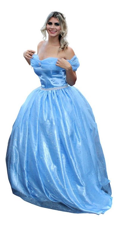 Vestido Infantil Cinderela Brinde Disney Tam 4 A 10 - Compre Agora