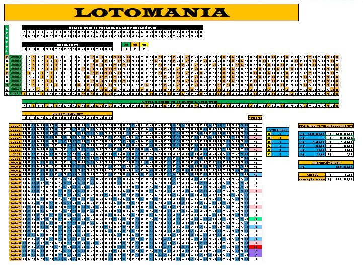 Planilha Lotomania