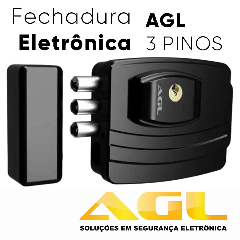 Fechadura Eletr nica Agl Ultra 3 Pinos Com Fonte 12v Infinity