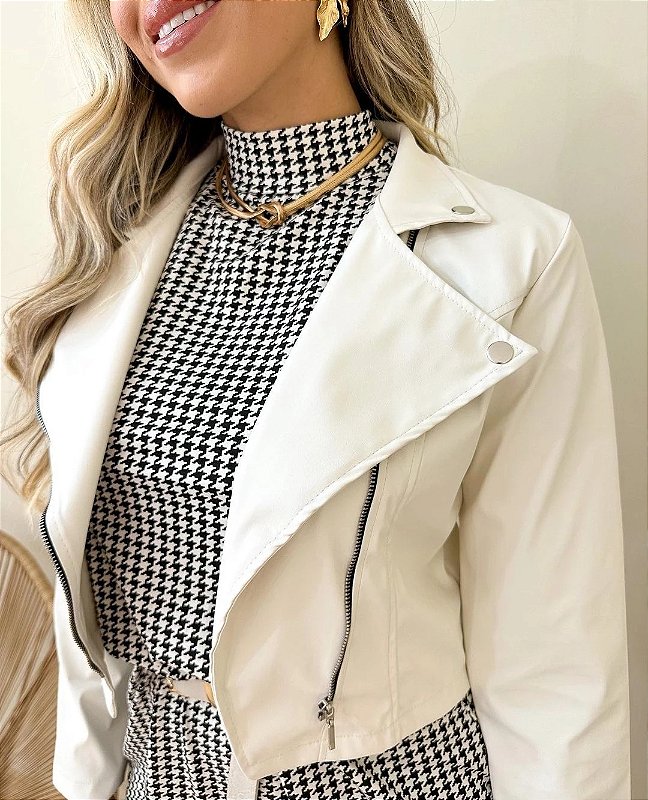 Looks Jaqueta De Couro Branca Feminina Jaqueta Couro Fake Branca