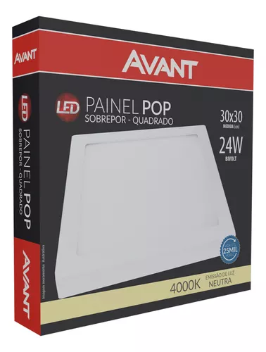 painel quad.sobrepor 30w nt 4k biv avant - Zzat Full Lar e Construção
