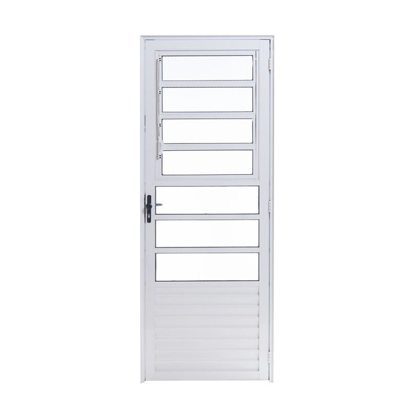 Porta de Alumínio Branco Basculante 2,20A X 0,80L Abertura para Direit -  Zzat Full lar e construção