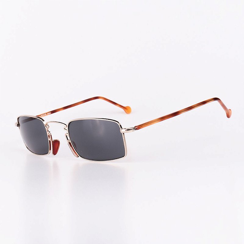 Robert La Roche サングラス Óculos Solar Robert La Roche Vintage Prata e Marrom Rajado com