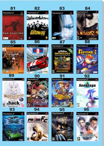 Catálogo Jogos Playstation 2 (Ps2) - 81 à 96 - Fenix GZ - 18 anos