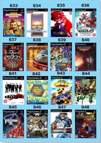 Catálogo Jogos Playstation 2 (Ps2) - 833 à 848 - Fenix GZ - 18