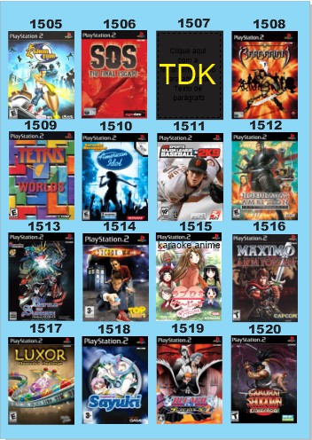 Catálogo Jogos Playstation 2 (Ps2) - 1505 à 1520 - Fenix GZ - 19