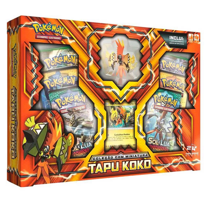Pokémon TCG: Box Coleção com Miniatura - Tapu Koko - Fenix GZ - 18