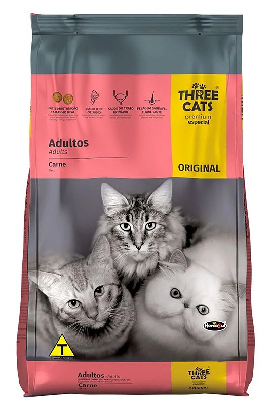 その他 Cats Three Cats Original Adultos 1Kg - BichosPetshop