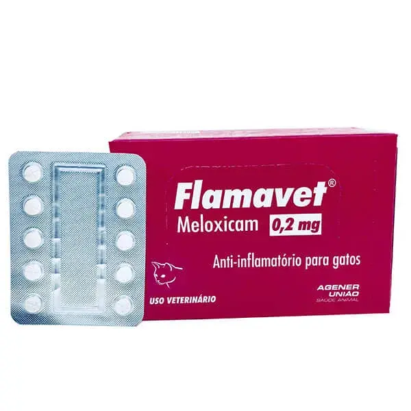 Flamavet Anti inflamatório para Gatos Meloxicam 0 2mg com 10  