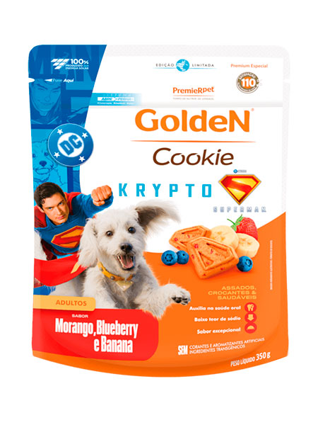 Biscoito Cookie Golden Krypto Sabor Morango, Blueberry e Banana