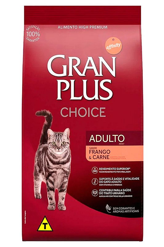 Ração GranPlus Choice Super Premium Sabor Frango e Carne para Gatos Adultos Kg Pet Shop