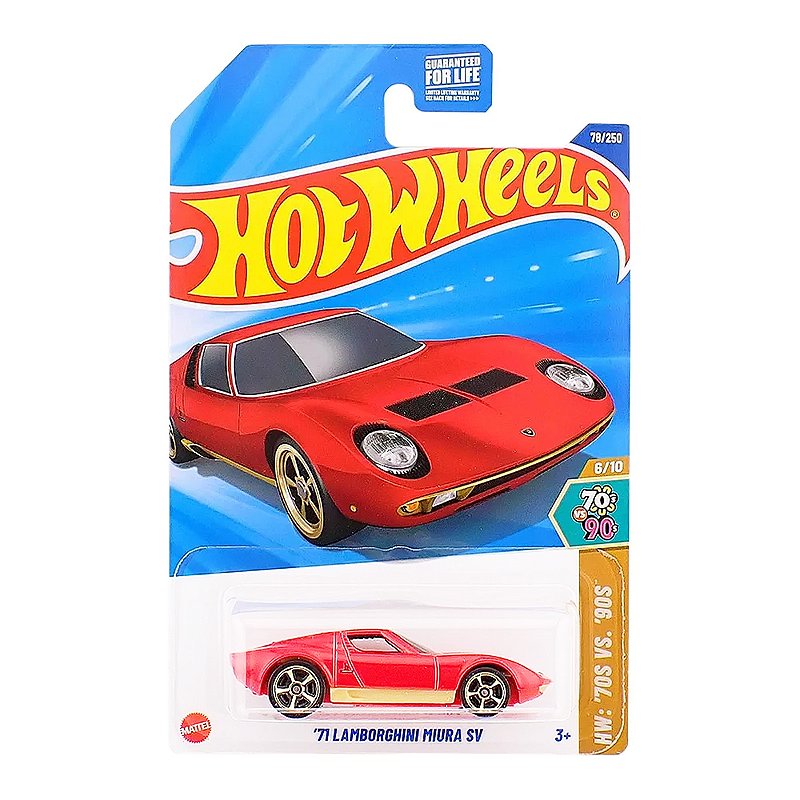 Carrinho Hot Wheels 71 Lamborghini Miura SV Vermelho 2025 Lote D