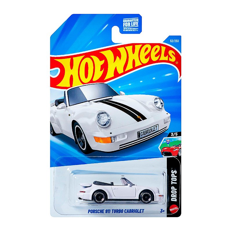 Carrinho Hot Wheels Porsche 911 Turbo Cabriolet Branco 2026 JJJ22