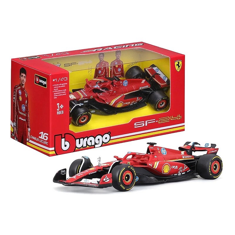 Carrinho Miniatura Bburago Formula 1 Ferrari SF-24 Charles Leclerc