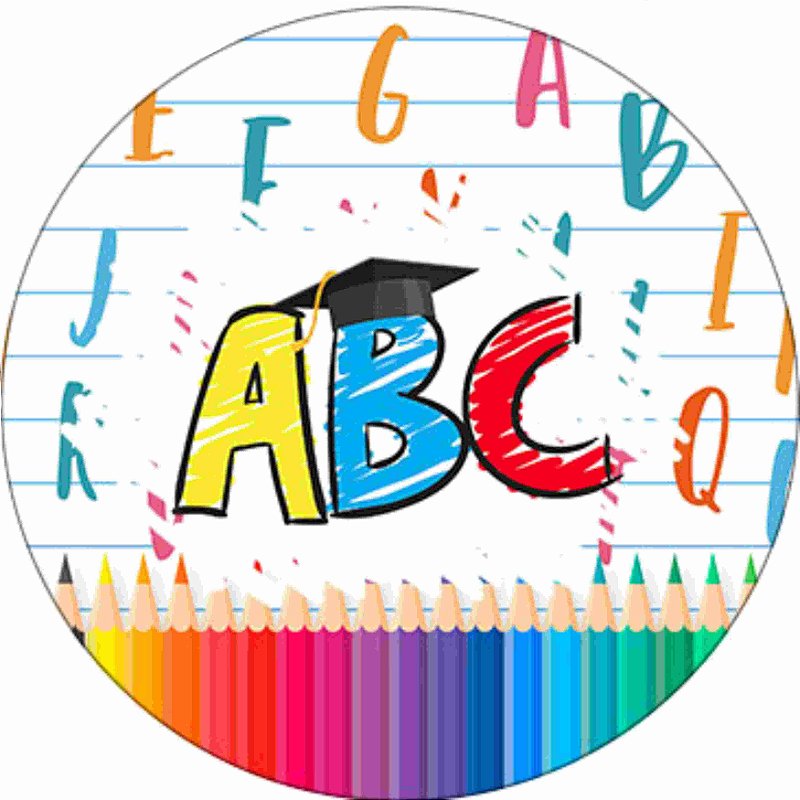 Painel de Festa Redondo em Tecido Sublimado Formatura Abc Aquarela ...