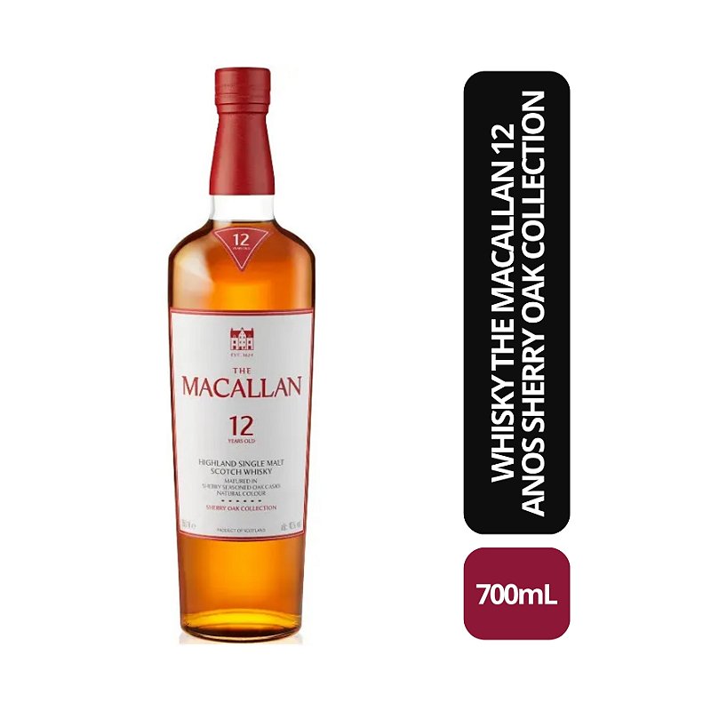 ウイスキー Macallan 12 Year Old Sherry Oak 700ml Whisky Macallan Sherry Oak 12 anos - 700mL - Bebida In Box