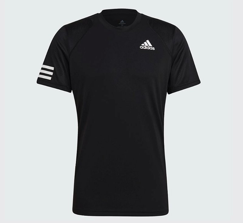 Camiseta Adidas CLUB 3 Listras TEE Preta - Squash Store