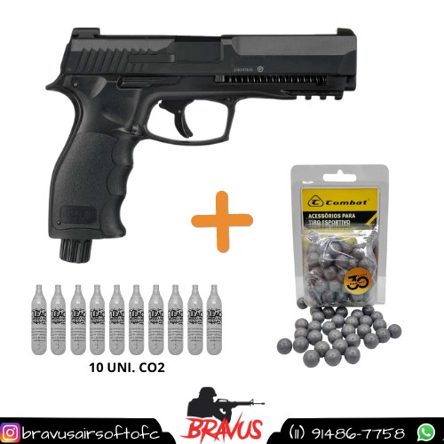 KIT PISTOL DEFESA PESSOAL CO E ESFERAS BRAVUS AIRSOFT A MELHOR LOJA DO ABC