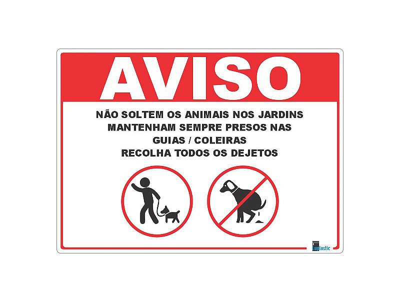 Placa Cachorro 25x20cm Não Faça da Nossa Calçada o Banheiro