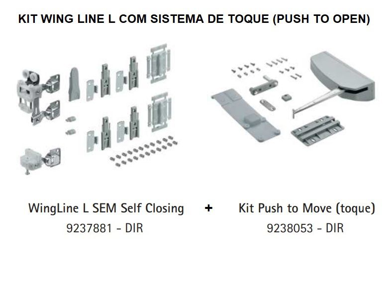 kit wing line L com push to move hettich - VESCOMM - FERRAGENS E ...