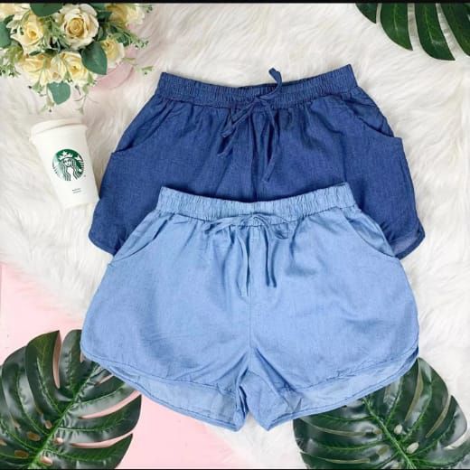 short jeans feminino de elastico
